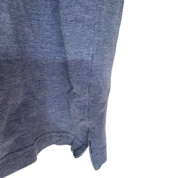 Haggar Blue and White 3 Button Collared Short Sleeved Polo Shirt - Picture 3 of 5